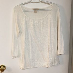 Lucky Brand Eyelet White Knit Top